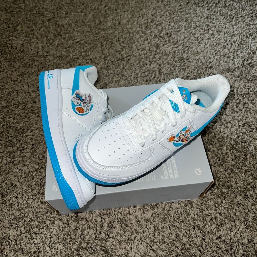 Nike Air Force 1 Low Hare Space Jam GS DM3353-100 5Y Sneakers